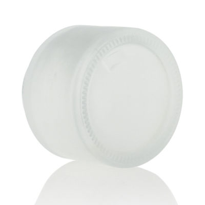 Alto tarro blanco de la crema del vidrio esmerilado 50g con la tapa de acrílico de lujo del oro