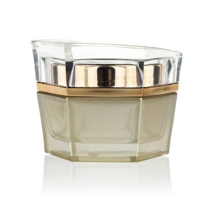 Tarro cosmético de lujo 30g que empaqueta los tarros de cristal hexagonales de Skincare