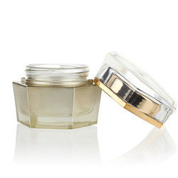 Tarro cosmético de lujo 30g que empaqueta los tarros de cristal hexagonales de Skincare