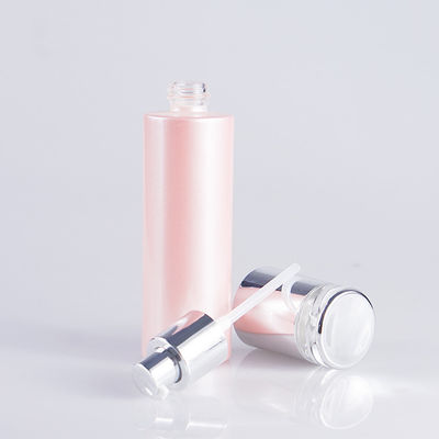 Botella cosmética de la bomba del vidrio rosado de la pintura 100ml 3.4oz para la loción del cuidado de piel