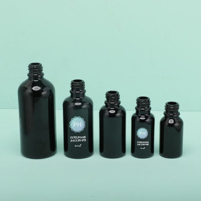 Botella negra de bambú redonda del dropper del aceite esencial 5ml