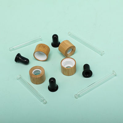 Botella negra de bambú redonda del dropper del aceite esencial 5ml