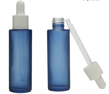 Color congelado 50 ml de suero vacío goteador embalaje de botella de vidrio para aceite