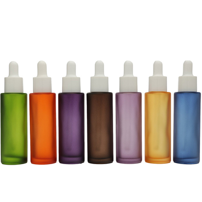 Color congelado 50 ml de suero vacío goteador embalaje de botella de vidrio para aceite