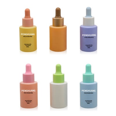 botellas del suero del cristal de botellas del dropper del aceite esencial del color de la pintura de 30ml 20ml