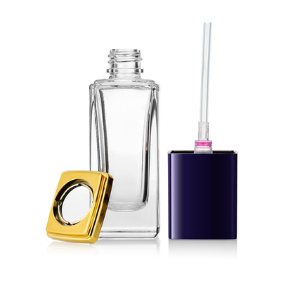 Botella de cristal clara vacía de la fundación 30ml del envase cosmético del cuadrado para las lociones F150