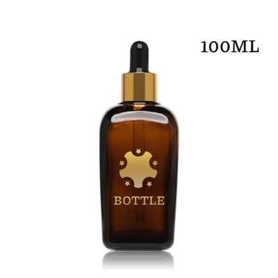 El dropper del suero del cuidado de piel embotella las botellas de Amber Essential Oils Cosmetic Glass