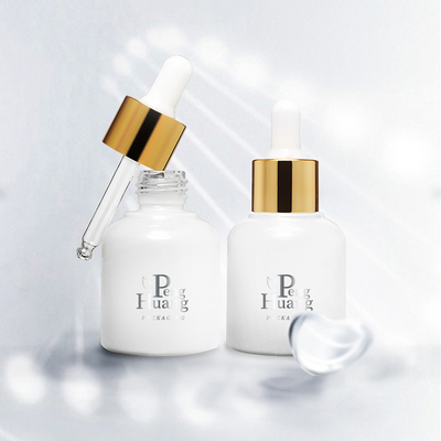 Dropper de bambú vacío de cristal cosmético de la botella 30ml del aceite esencial del suero