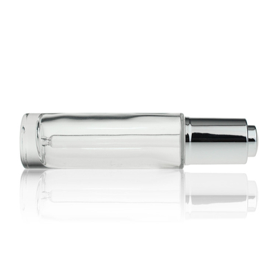 El suero de cristal cosmético de la cara del dropper embotella la botella redonda del claro 30ml
