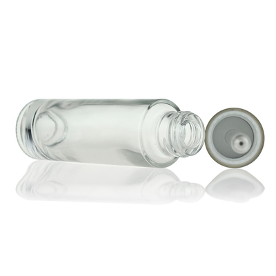 El suero de cristal cosmético de la cara del dropper embotella la botella redonda del claro 30ml