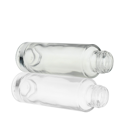 El suero de cristal cosmético de la cara del dropper embotella la botella redonda del claro 30ml