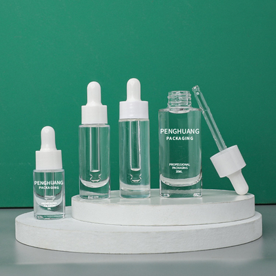 botellas de cristal de empaquetado cosméticas del dropper de la botella de cristal del suero de 5ml 10ml 30ml