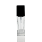 40ml Clear Square Glass Liquid Foundation Bottles With Pump Black Cover