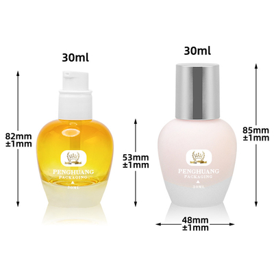 Botella cosmética de cristal de empaquetado al por mayor de la fundación del cuidado de piel de la bomba de la loción del color 30ml de la botella de cristal de encargo de la fundación