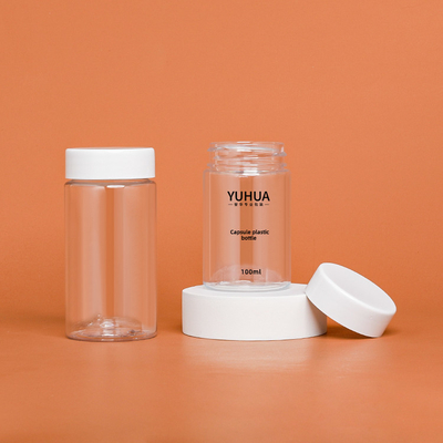 Material plástico cilíndrico del animal doméstico de la botella con la botella plástica del ANIMAL DOMÉSTICO vacío blanco del casquillo