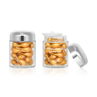 Envase de vidrio redondo de la cápsula 100g con el tarro de cristal Packaing de Rose Golden Cap Sliver Cap