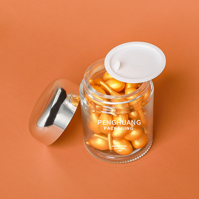 Envase de vidrio redondo de la cápsula 100g con el tarro de cristal Packaing de Rose Golden Cap Sliver Cap