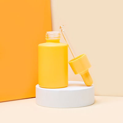 El vidrio amarillo del suero del color del OEM embotella el empaquetado del dropper del aceite