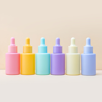 El dropper de cristal azul del suero del color de cielo embotella el aceite de pelo que empaqueta 30ml
