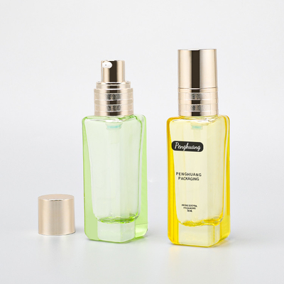 empaquetado cosmético de cristal del suero del cuidado de piel del cuadrado de la botella de la bomba de la loción 30ml