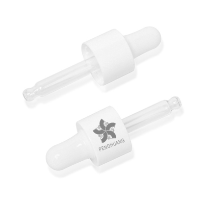 botella de cristal redonda del cilindro 15ml con el dropper plástico blanco