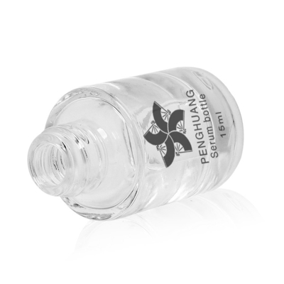 botella de cristal redonda del cilindro 15ml con el dropper plástico blanco