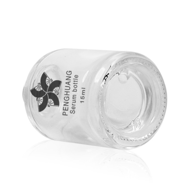 botella de cristal redonda del cilindro 15ml con el dropper plástico blanco