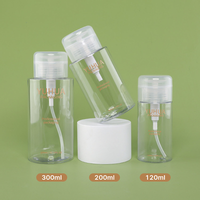Tinta de empaquetado 12ml 200ml 300ml de la bomba de prensa de la botella del removedor de la botella del plástico transparente