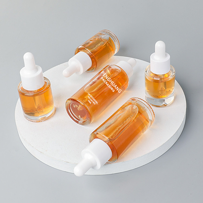 forma redonda de cristal de empaquetado del aceite de la botella del dropper del suero de 15ml 20ml 30ml 40ml 50ml