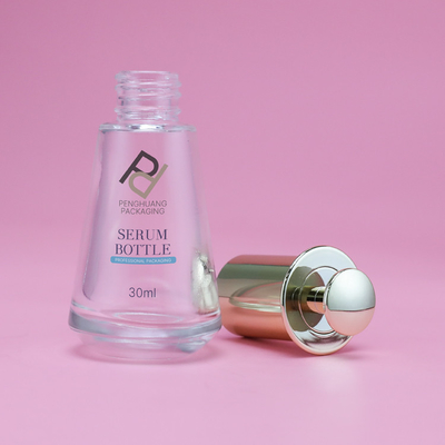 el dropper de cristal de la prensa del suero 30ml embotella el sellado caliente del frasco cónico
