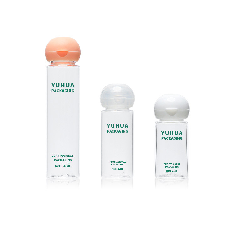 30ml PET Cosmetic Bottle Travel Sample Size Flip Cap Bottle For Skincare