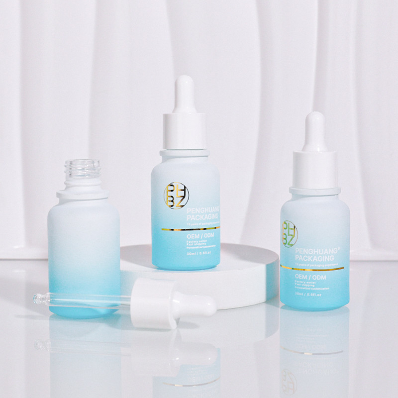 Logotipo personalizado Botella de suero de vidrio de 30 ml Botella de goteo blanca mate para aceite para el cabello