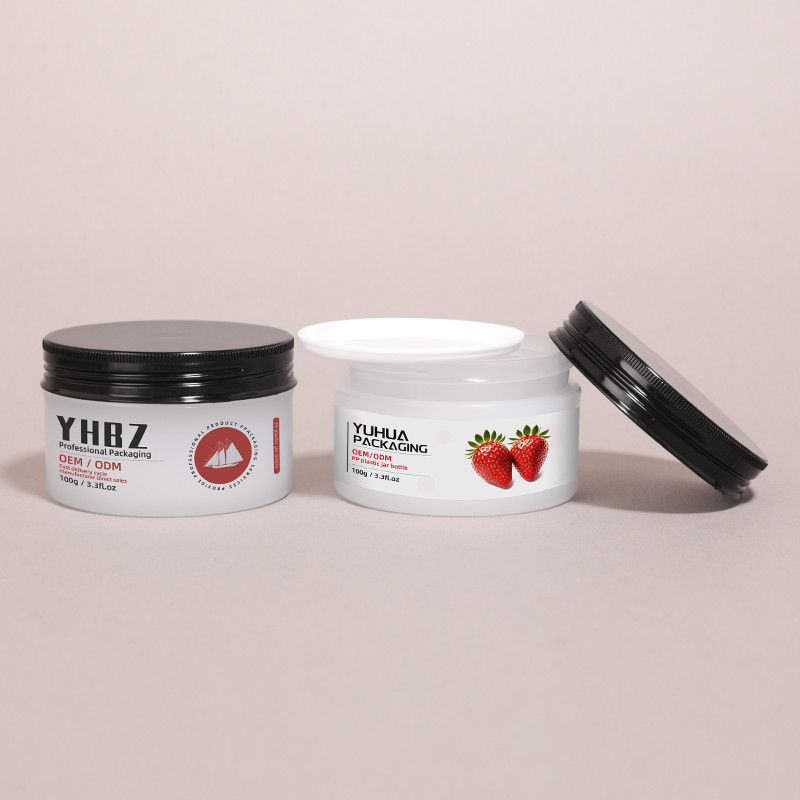 Jarrones redondos de plástico de crema personalizables para el cuidado de la piel Embalaje Jarrón de mantequilla corporal con tapa de tornillo