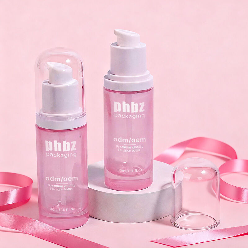 Botellas de vidrio para loción con bomba accesoria. Material de botella de vidrio resistente diseñado para lociones de cuidado de la piel y belleza