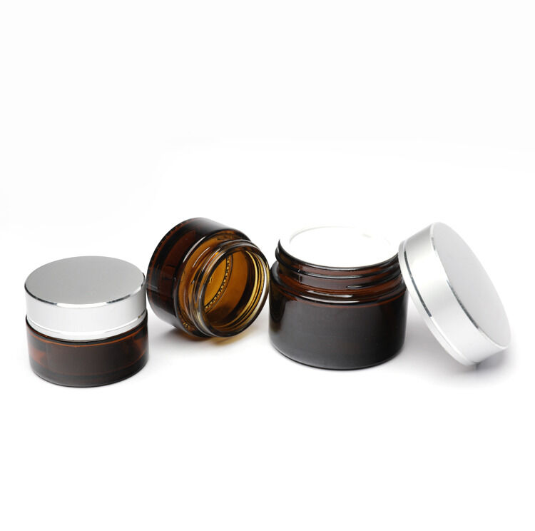 Set de envases cosméticos de vidrio con acabado de serigrafía, logo y color personalizados