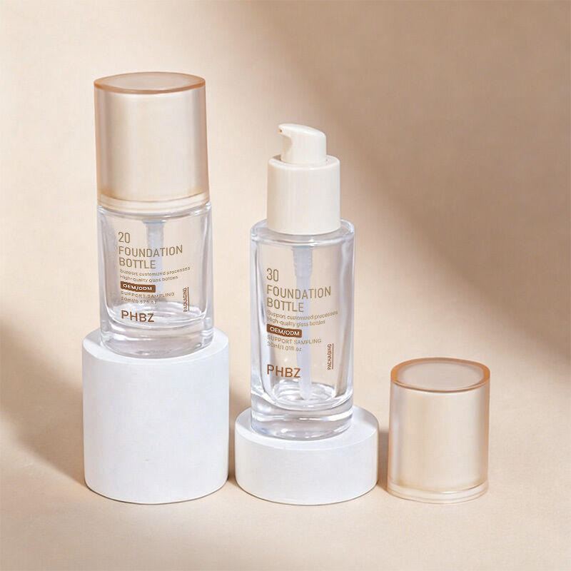 Embalaje cosmético de vidrio diseñado para mejorar el atractivo y la facilidad de uso de los productos de maquillaje líquidos