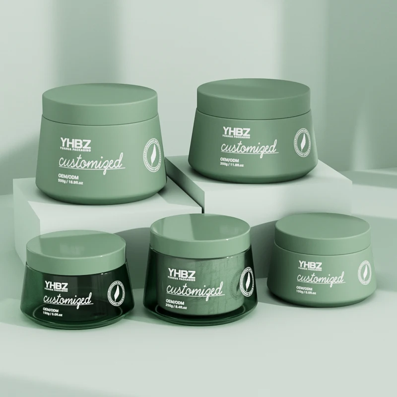 Jarrón de crema de plástico mate 150ml 250ml 350ml 500ml Contenedores de crema vacía