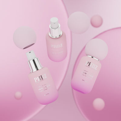 Botellas redondas de loción de crema de vidrio de 30 ml Logotipo personalizado