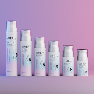Botella redonda de loción, champú, botella de plástico espumante para limpieza facial