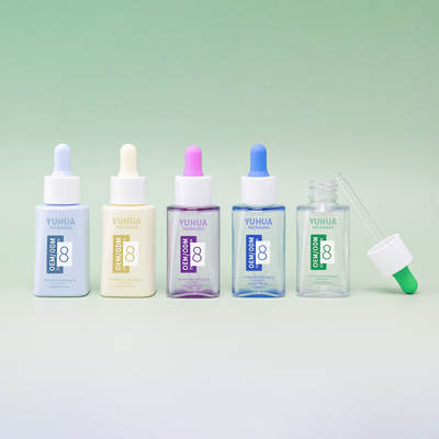 Impresión del logotipo Botellas de goteador de suero PET de 50 ml para aceites esenciales y cuidado de la piel