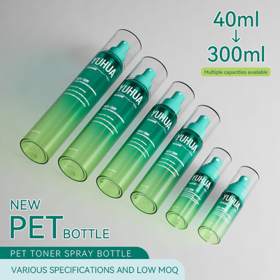 Botella rociadora PET con serigrafía y patrón de pulverización de niebla fina