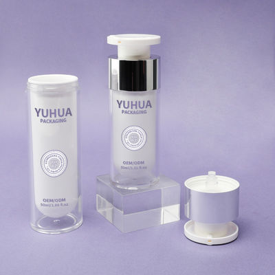 Custom 30ml 50ml PP Material Airless Pump Bottle for Face Cream and Serum Lotion Refillable Double Wall Design