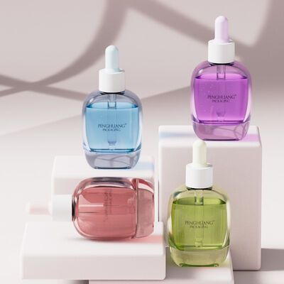 30 ml botella de aceite con serum de vidrio con pantalla de seda Estampado caliente Etiquetado ideal para aceites esenciales y productos para el cuidado de la piel