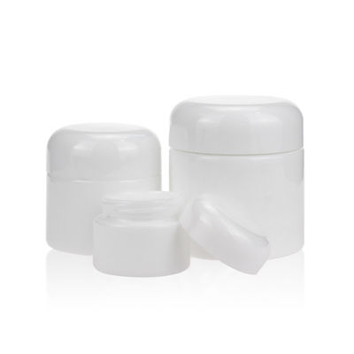 botella de cerámica blanca de 15g 50g 100g Opal Glass Bottle Cosmetic Packaging
