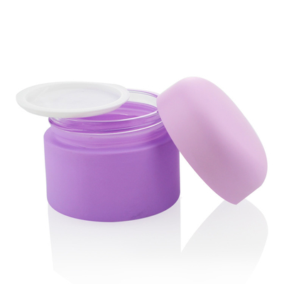 Tarros de empaquetado cosméticos de Matte Purple Cosmetic Cream Glass de la crema corporal 15/20/30/50/100g