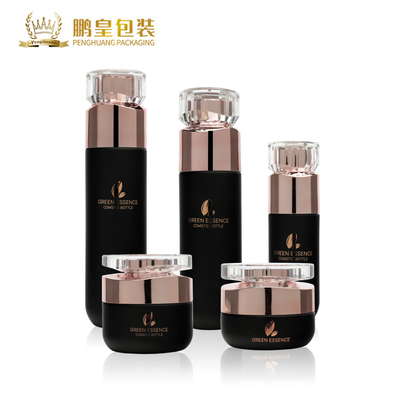 La crema de cara cosmética de cristal de la botella fijó la botella de vidrio de la bomba de la loción de Skincare