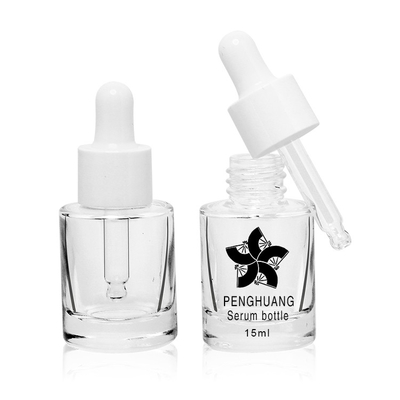 El mini vidrio recargable de encargo del suero 15ml embotella la botella del dropper del aceite esencial