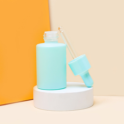 El dropper de cristal azul del suero del color de cielo embotella el aceite de pelo que empaqueta 30ml