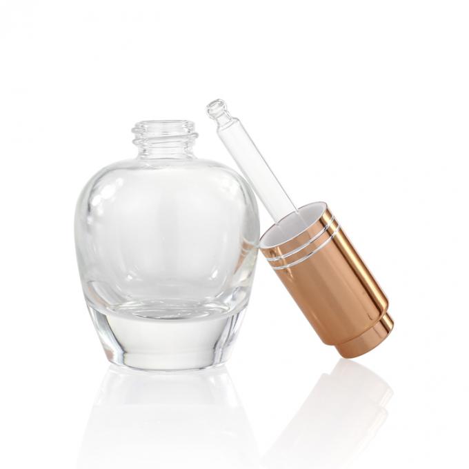 La cara más nueva del vidrio esmerilado de la ronda del diseño 30ml de Penghuang que blanquea la botella del suero con la tapa de aluminio de lujo