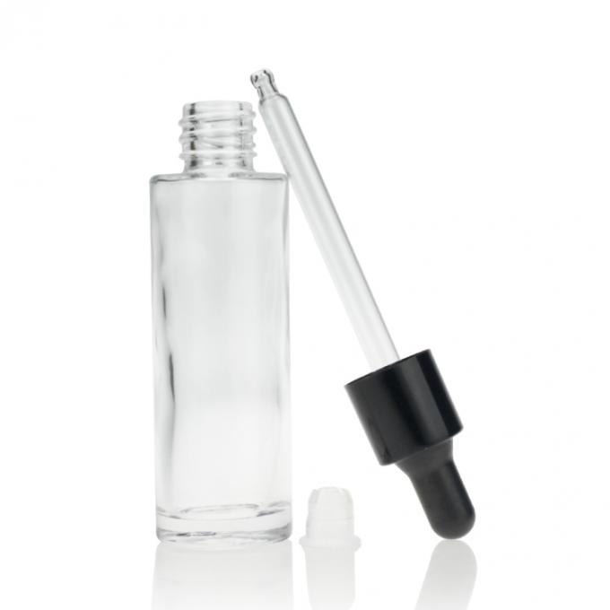 Botella de cristal de empaquetado cosmética clásica del suero de la botella del dropper del claro 30ml